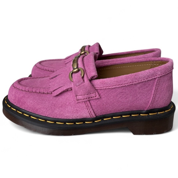 Dr. Martens Adrian Snaffle Thrift Pink Repello Calf Python Embossed Loafers Sz 7 - Picture 6 of 11